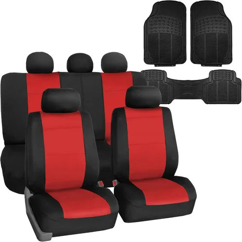 Miniatura 10 de FH Group Juego completo de fundas de asiento de neopreno – Ajuste universal para autos, camiones y SUV (negro) FB083115 + F11306