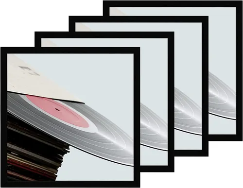 Miniatura 19 de eletecpro Marcos de discos de vinilo de 7 x 7 pulgadas para galería, decoración de pared negra resistente y ligera, marcos LP fáciles de colgar, se