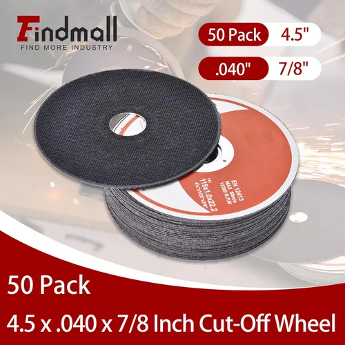Miniatura 2 de Paquete de 50 discos de corte finos de metal y acero inoxidable de 4-1/2 x 040 x 7/8 pulgadas