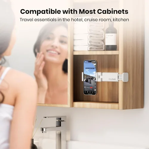 Miniatura 5 de Klearlook - Paquete de 2 soportes universales para teléfono de avión, rotación de 360 grados, soporte de teléfono esencial de viaje para escritorio