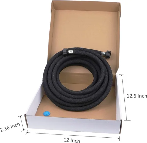 Miniatura 9 de Manguera de remojo de goma resistente de 1/2 pulgada x 25 pies, manguera de agua de goteo con 70% de ahorro de agua, perfecta para camas de flores