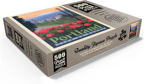 Miniatura 3 de MyPuzzle Portland, Oregon: City of Roses, póster vintage, rompecabezas prémium de 500 piezas para adultos
