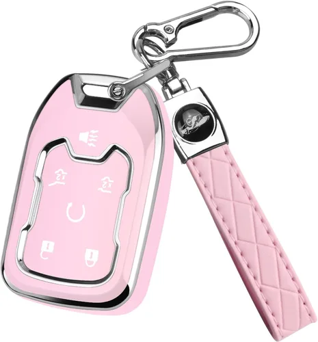 Miniatura 17 de QBUC Funda para llavero Chevy, funda para llavero para Chevy Suburban Tahoe, GMC, Sierra, Acadia, Terrain, Silverado, protector de llavero para 1500