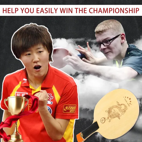 Miniatura 7 de YAN-Long - Raqueta de ping pong profesional, raqueta de tenis de mesa de carbono arilato incorporada, para jugadores intermediarios y avanzados