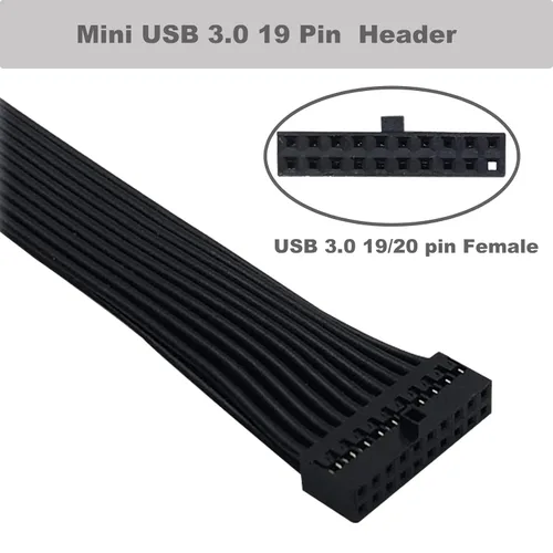 Miniatura 3 de COMeap Paquete de 2 cables de extensión de cabezal USB 3.0, adaptador interno pequeño mini USB 3.0 de 19/20 pines para placa base de 5.9 pulgadas