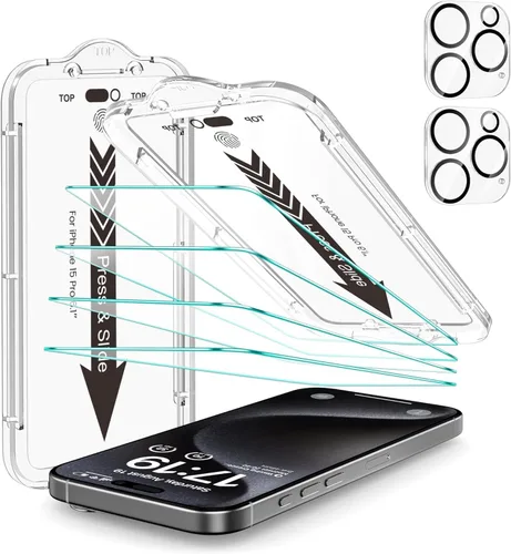 Miniatura 39 de EZ-GLAZ - Paquete de 4 + 2 protectores de pantalla de privacidad para iPhone 13 [6.1 pulgadas] con protector de lente de cámara