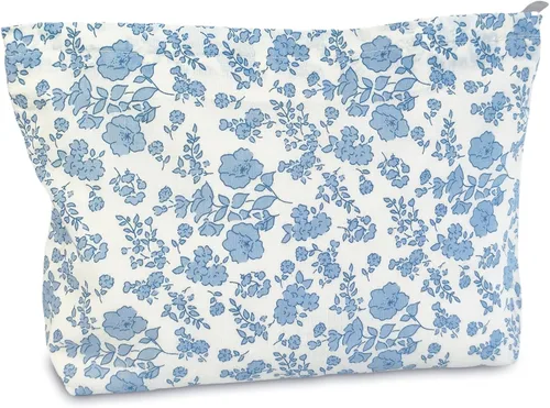 Miniatura 51 de STARDW Bolsa de maquillaje estética floral para mujeres y niñas, bolsa de aseo de viaje con cremallera de gran capacidad, bolsa organizadora