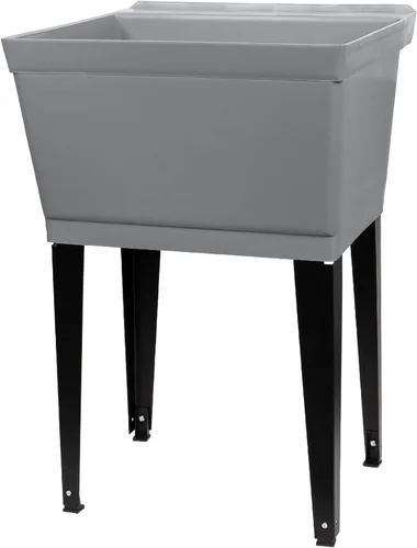 Miniatura 10 de Tina de lavandería fregadero utilitario de 19 galones de JS Jackson Supplies con patas de metal ajustables, ideal para cuarto de lavandería, sótano