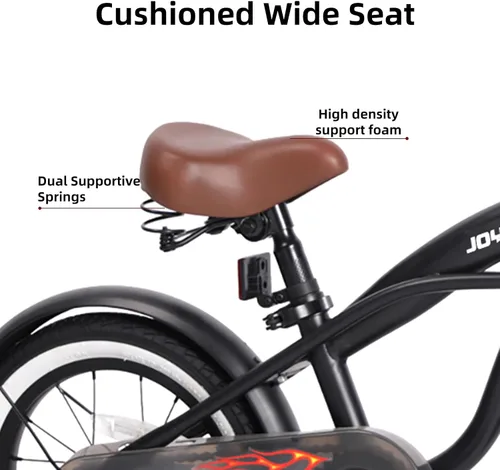 Miniatura 4 de JOYSTAR Bicicleta de crucero para niños de 12, 14 y 16 pulgadas, para niños de 2 a 7 años, bicicleta para niños con ruedas de entrenamiento, freno