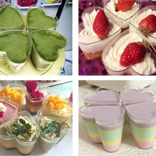 Miniatura 5 de Mini vasos de postre de 4 onzas, vasos de muestra de sabor transparente, 25 piezas reutilizables de plástico para postres + tapa + cuchara
