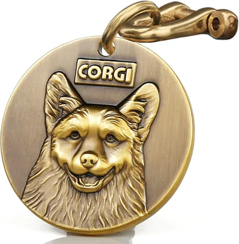Miniatura 28 de Etiqueta de perro retro de cobre puro tridimensional con estampado de mascotas en relieve, etiquetas personalizadas para mascotas, etiquetas