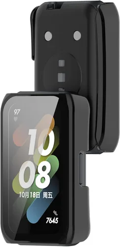 Miniatura 4 de FitTurn Funda compatible con Huawei Watch Fit Mini Smart Watch de repuesto de PC Slim Cover 3D Cobertura completa Protector de pantalla de vidrio
