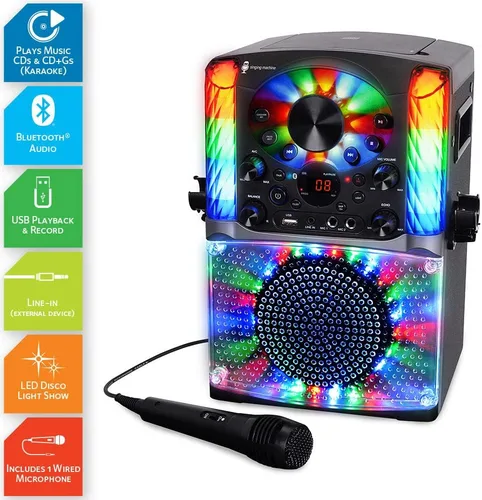 Miniatura 2 de Máquina de karaoke Singing Machine SML625BTBKD, sistema de karaoke portátil Bluetooth CD+G, negro