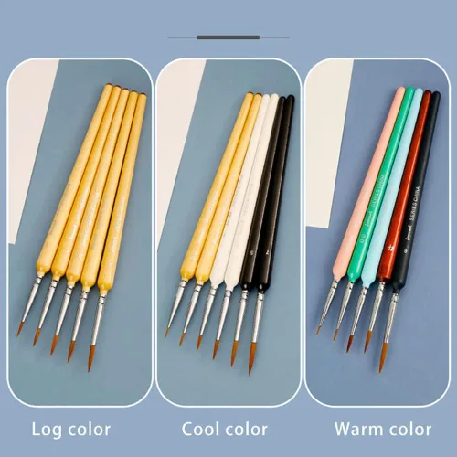 Miniatura 7 de Juego de 11 pinceles de pintura de detalles finos en miniatura, juego de pinceles para acrílico, acuarela, óleo, cara, uñas, pintura de modelo a
