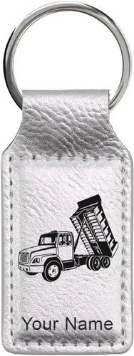 Miniatura 33 de LaserGram Llavero rectangular, camión volquete, grabado personalizado incluido