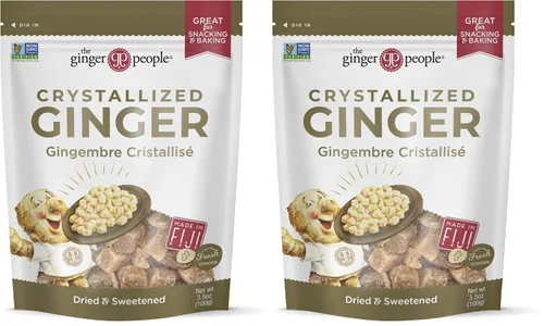 Miniatura 10 de The Ginger People Chips de jengibre cristalizado, sin OMG, sin gluten, vegano, jengibre confitado de tamaño bocado para aperitivos, hornear