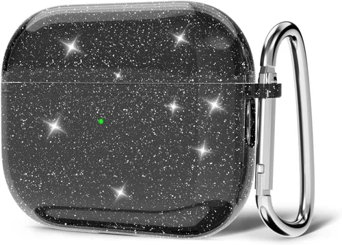 Miniatura 11 de Svanove Funda para Airpods Transparente con Purpurina, Funda Brillante y Bonita para Airpods de 1ª y 2ª Generación con Llavero, Carcasa Rígida