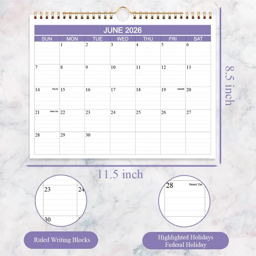 Miniatura 3 de Calendario 2026-2027 - Calendario de pared 2026-2027 de abril de 2026 a diciembre de 2027, calendario de 21 meses con papel grueso