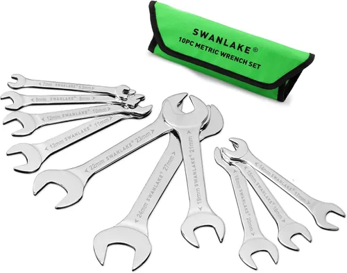 Miniatura 9 de SWANLAKE - Juego de llaves de extremo abierto superfinas de 9 piezas, SAE 1/4", 9/32", 5/16", 3/8", 11/32", 13/32", 7/16", 1/2", 9/16", 11/16
