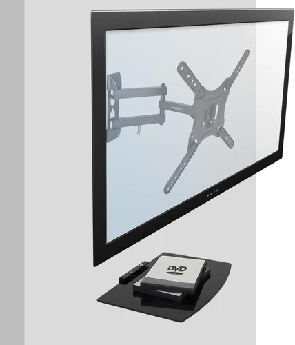 Miniatura 3 de Mount-It! Soporte de TV con estante Soporte de pared de TV de movimiento completo con estante flotante de entretenimiento para caja de cable, DVR