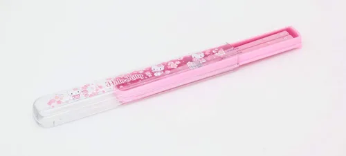 Miniatura 3 de OSK Hello Kitty Sakura HS-11 - Juego de palillos con tapa