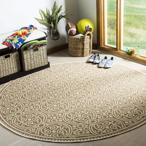 Miniatura 14 de SAFAVIEH Alfombra lavable para exteriores Linden Collection - 4 x 6 pies, aguamarina y crema, no desprende pelusa y fácil de limpiar, ideal