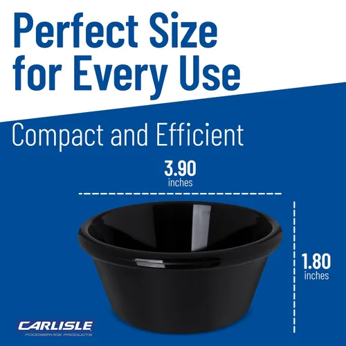 Miniatura 5 de Carlisle FoodService Products 4312603 SAN Ramequin liso, capacidad de 6 onzas, altura de 1.80 pulgadas, negro (caja de 48)