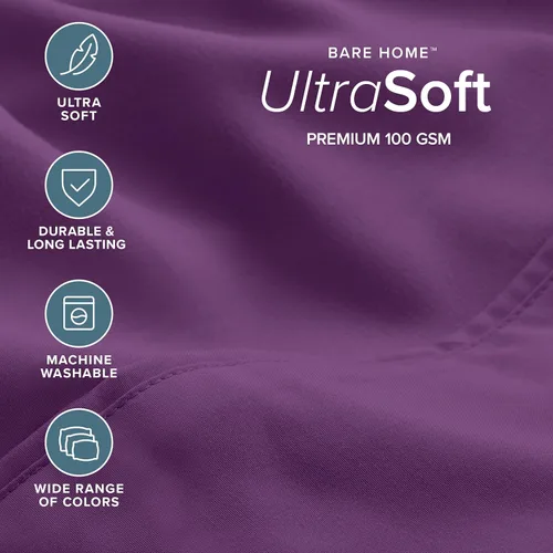 Miniatura 22 de Bare Home Hotel Luxury - Juego de sábanas tamaño individual, extra suave, 4 piezas, bolsillos profundos, ajuste fácil, refrescante y transpirable