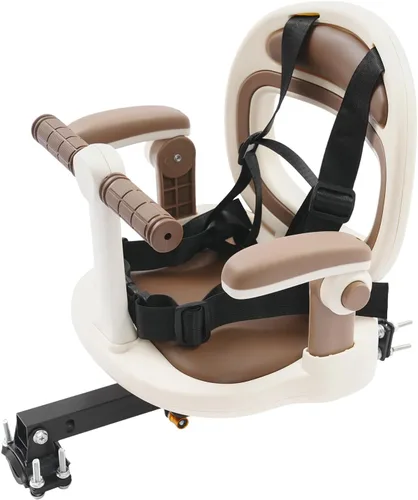 Asiento de bicicleta para niños, asiento de bicicleta desmontable para niños, rotación de 360°, con reposabrazos ajustables hacia arriba y hacia