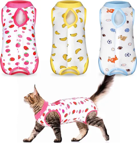 Miniatura 10 de Nuanchu 3 Piezas de Traje de Recuperación para Gatos y Gatitos, Traje de Recuperación para Conejos, Alternativa a Collar Electrónico para Gatos