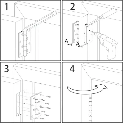 Miniatura 7 de Paquete de 12 bisagras de puerta de níquel cepillado para puertas, bisagras de puerta interior de 3 1/2, bisagras de níquel satinado de 3.5 x 3.5