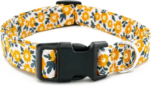 Miniatura 12 de Tunkoo Collar de perro de flores de margarita, bonito collar floral ajustable para perros machos y hembras con hebilla de plástico fuerte
