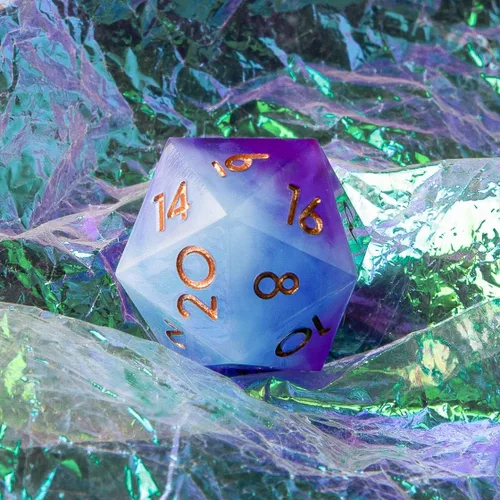 Miniatura 13 de Dados multifacéticos DND D20 individuales de resina con borde afilado de 20 caras D&D, poliédricos hechos a mano de 0.866 in para Calabozos