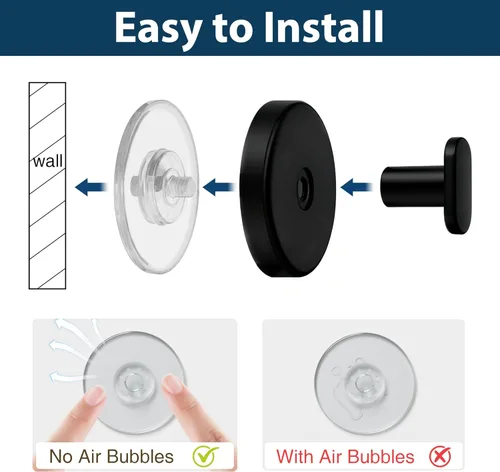 Miniatura 6 de pickpiff - Ganchos de ventosa para ducha: colgador de pared de 15 LB de resistencia para baño, puerta delantera, vidrio, ventana, RV, soporte