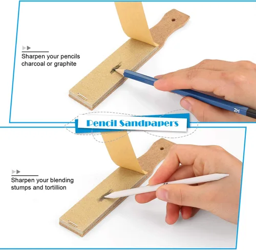 Miniatura 4 de Paquete de 22 herramientas de dibujo de bocetos con juego de arte de lujo de 141 piezas, estuche de pintura de madera y kit de suministros de arte