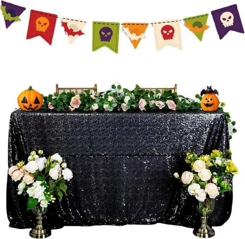 Miniatura 12 de ShiDianYi Mantel de lentejuelas color azul bebé, de 50 x 72 pulgadas, mantel rectangular de lentejuelas para decoración de boda - 200111E