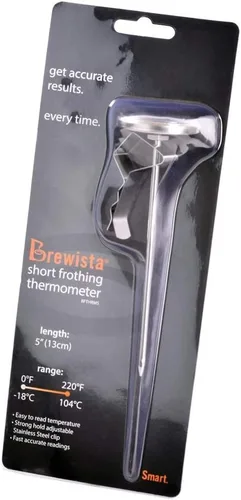 Miniatura 3 de Brewista Termómetro de espuma corto, 5 pulgadas con clip, 5 pulgadas, acero inoxidable