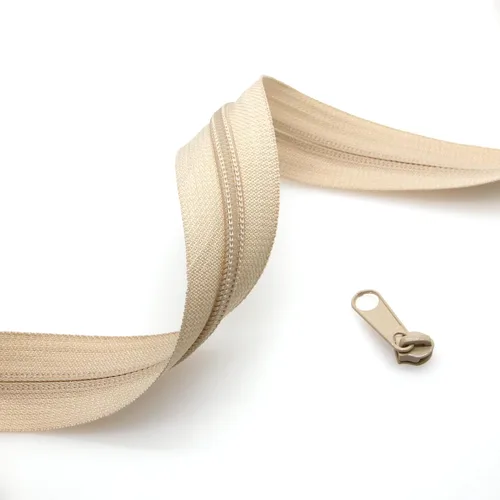 Miniatura 5 de Leekayer The Yards - Cremalleras de nailon beige #3 para coser, 10 yardas con 25 deslizadores para manualidades, bolsas de costura a medida