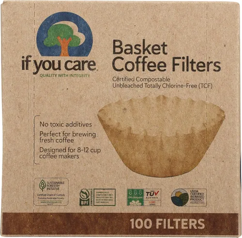 If You Care Filtros de café (1x100 unidades), se ajusta a máquinas de café filtrado de 8 a 12 tazas