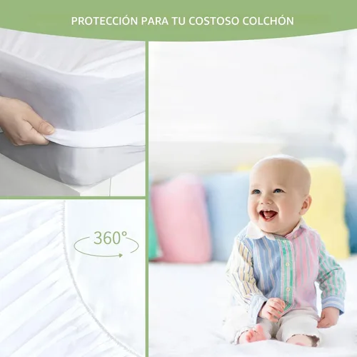 Miniatura 6 de Protector de colchón impermeable tamaño individual, amigable para la piel y transpirable, funda de colchón individual para niños, almohadilla