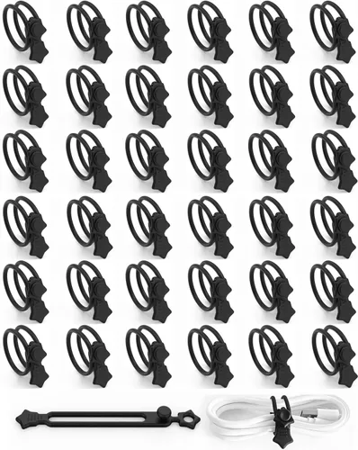 Miniatura 13 de Cierre rápido: bridas de silicona reutilizables, organizador de cables para cables de carga, cables de datos y cables de computadora, correas