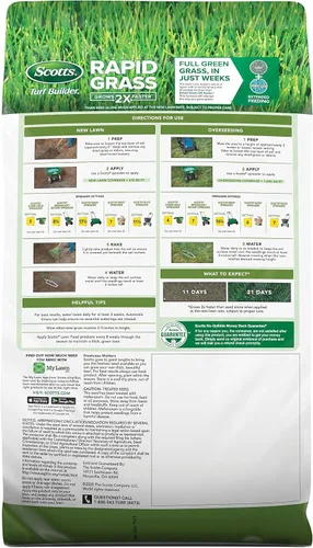 Miniatura 3 de Scotts Turf Builder Rapid Grass - Mezcla de festuca alta, combinación de semillas de césped y fertilizante, cultiva césped verde en solo semanas