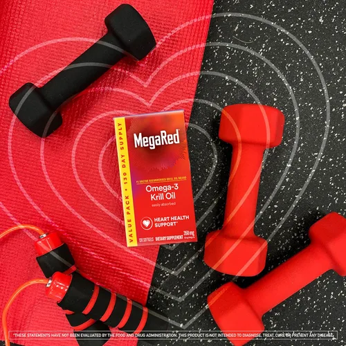 Miniatura 9 de MegaRed - Aceite de krill Omega-3 350mg cápsulas blandas (130 unidades en una botella), ácidos grasos omega-3 EPA y DHA sin regusto a pescado a