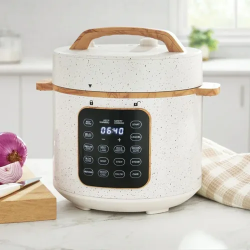 Miniatura 2 de P.W Linen Speckle - Olla a presión de 6 cuartos de galón con pantalla de control táctil, cocina multifunción programable