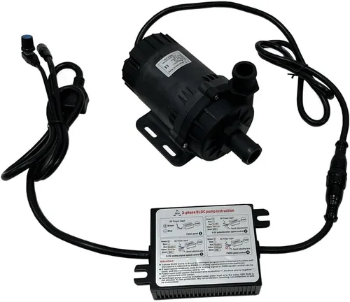 Miniatura 6 de SHYSKY Bomba de agua DC sin escobillas de alta potencia de 24 V 120 W DC60D-24120A-1 39.4 ft 39 pies de elevación 1003GPH, sumergible, velocidad