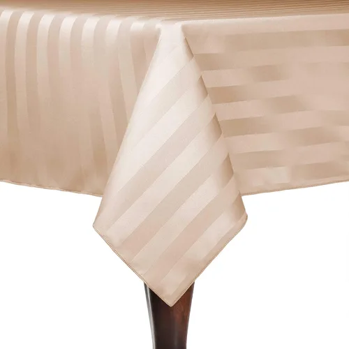 Miniatura 39 de Ultimate Textile Mantel rectangular de rayas satinadas, 59.8 x 90.2 in, color marrón oscuro