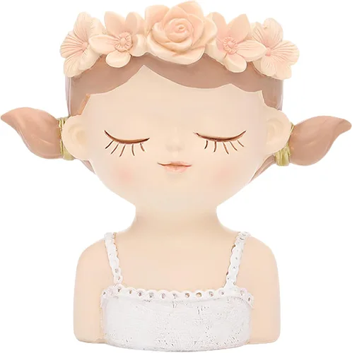 Miniatura 12 de Maceta pequeña con cabeza de hada, bonitas macetas para suculentas, maceta de cara de niña, mini macetas de resina con orificio de drenaje, jarrón
