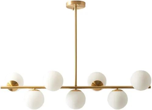 Miniatura 13 de KCO Iluminación Moderna de 7 Luces de Níquel Cepillado en Metal Grande Lámpara de Techo Nórdica con Globo de Vidrio Transparente Lámpara Colgante