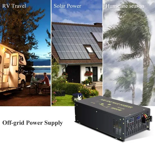 Miniatura 6 de WZRELB Inversor de energía solar de onda sinusoidal pura de 8000W 48V AC a 120V DC - RV, camping, sistema solar