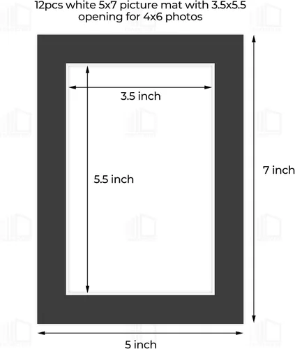 Miniatura 2 de Frametory, Marcos precortados negros de 5x7 pulgadas para fotos de 4x6 pulgadas, impresiones, obras de arte - Núcleo blanco con corte biselado